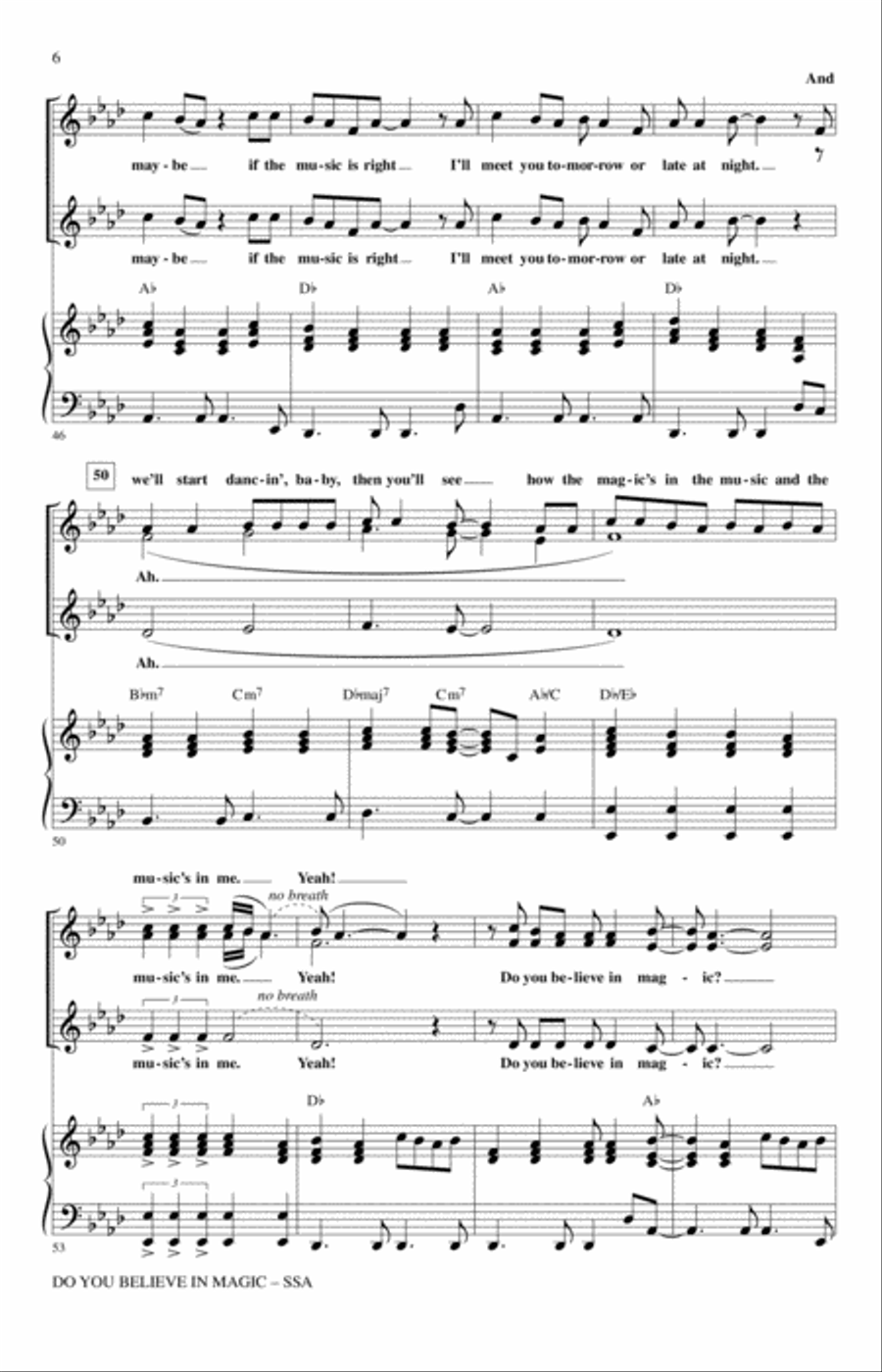 Do You Believe In Magic (arr. Mac Huff) SSA scores gallery preview page 5
