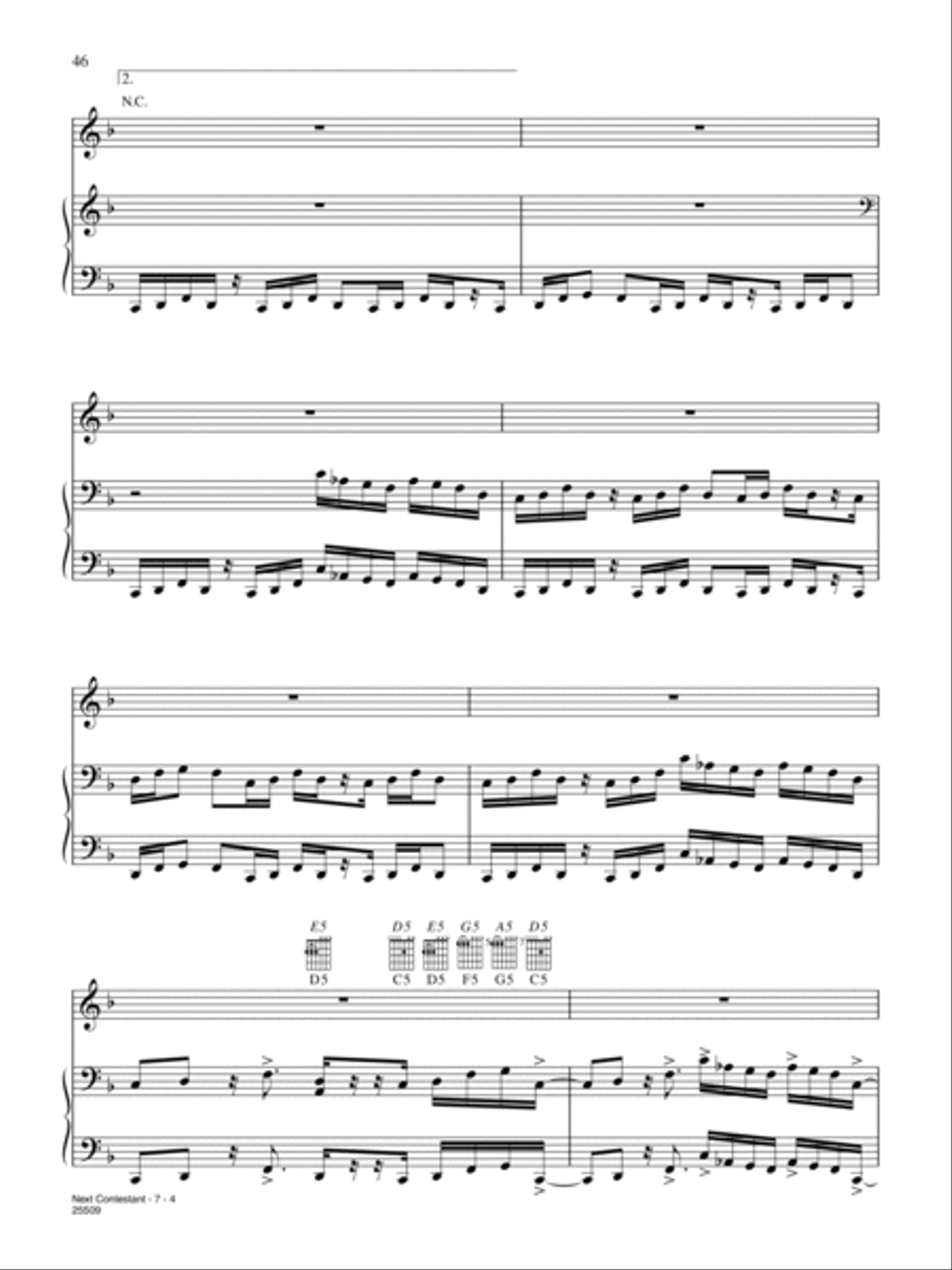 Next Contestant Piano, Vocal, Guitar scores gallery preview page 4