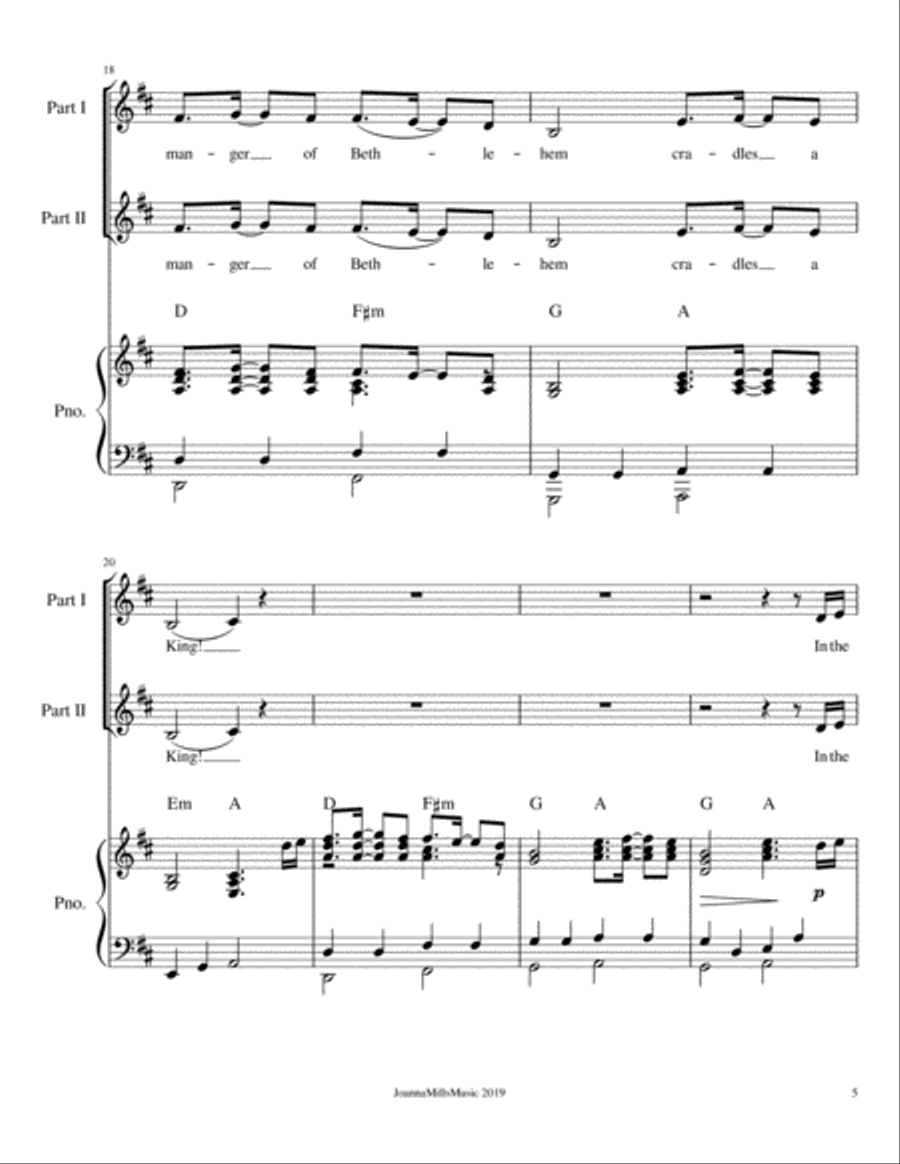 The Manger of Bethlehem (For 2-part Choir) 2-Part scores gallery preview page 6