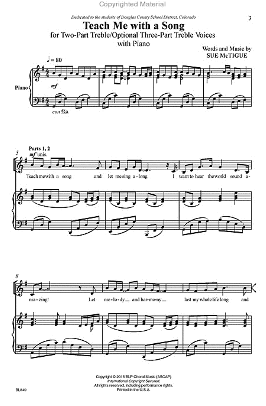 Teach Me With a Song 3-Part scores gallery preview page 2
