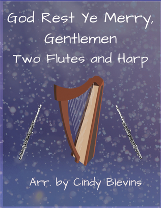 Book cover for God Rest Ye Merry, Gentlemen, Two Flutes and Harp