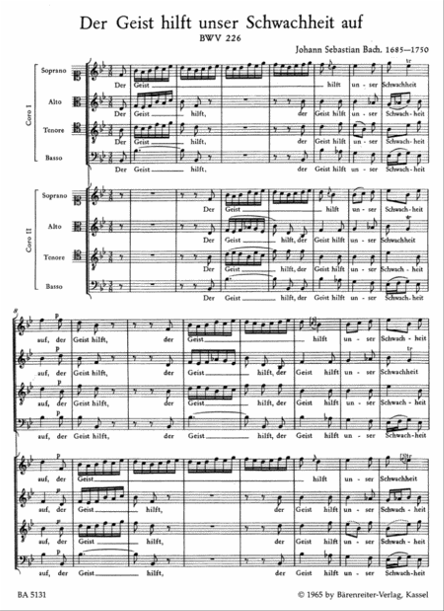 Der Geist hilft unser Schwachheit auf, BWV 226 4-Part scores gallery preview page 2
