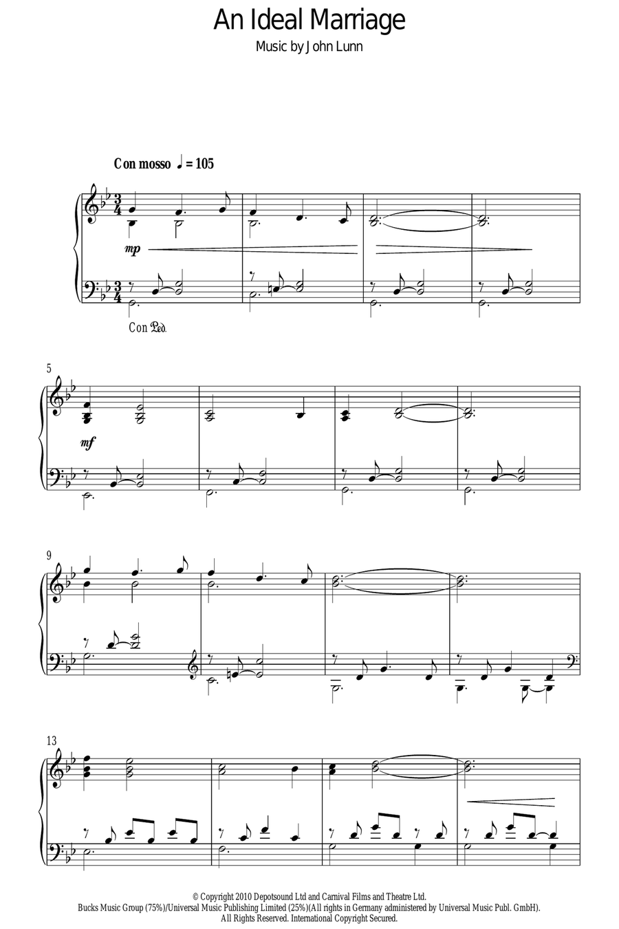 An Ideal Marriage Piano Solo scores gallery preview page 1
