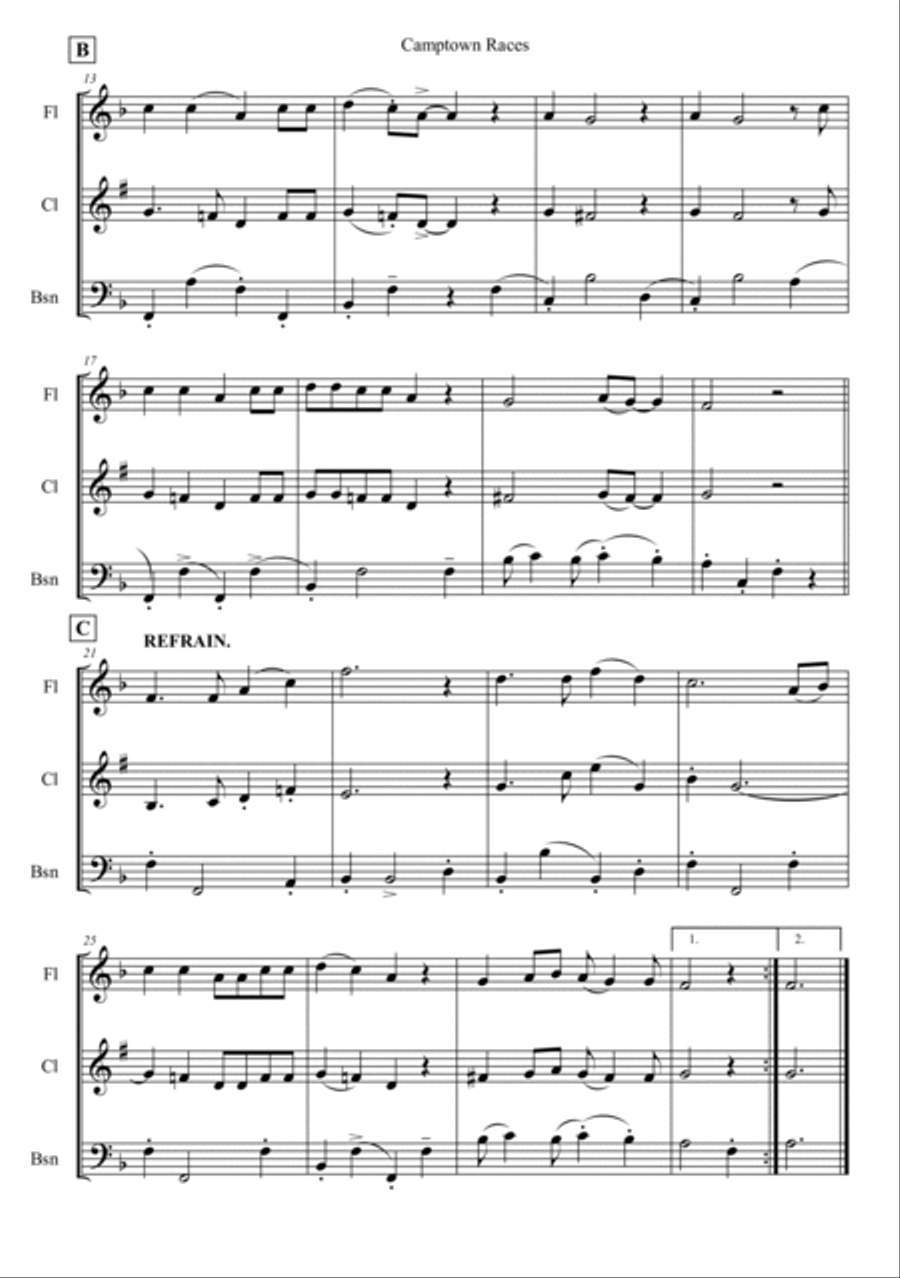 Camptown Races Camptown Races Woodwind Trio scores gallery preview page 2