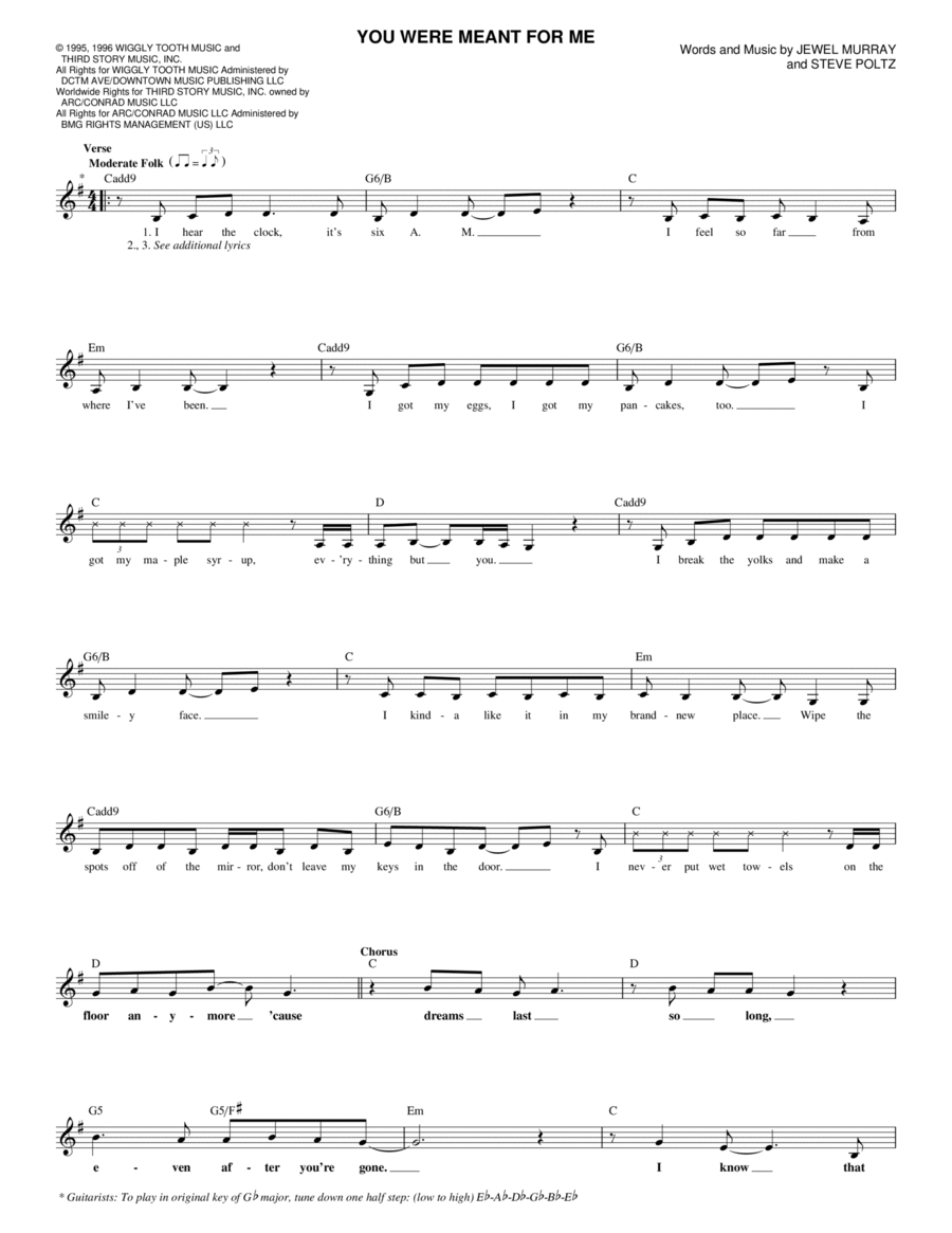 You Were Meant For Me You Were Meant For Me Piano scores gallery preview page 1