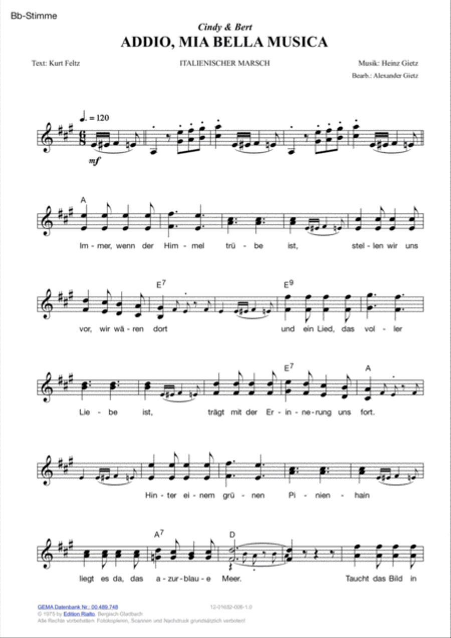 Addio, mia bella musica Addio, mia bella musica Voice scores gallery preview page 6