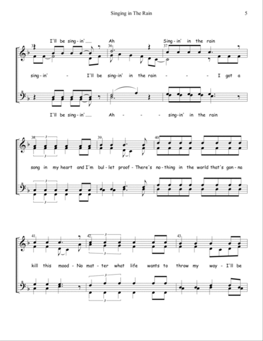 Singing In The Rain SSAA scores gallery preview page 5