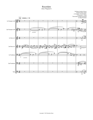 Recordare (from "Requiem") (F) (Brass Septet - 2 Trp, 2 Hrn, 2 Trb, 1 Tuba)