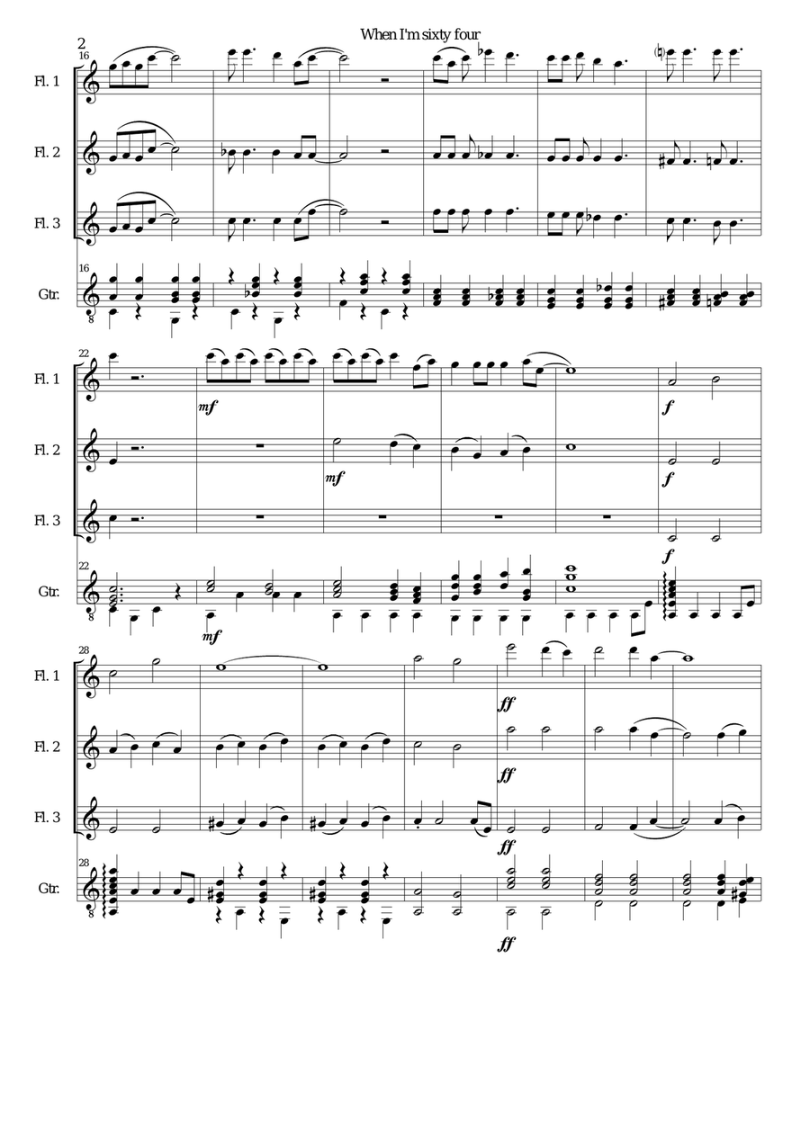 When I'm Sixty-Four Small Ensemble scores gallery preview page 2