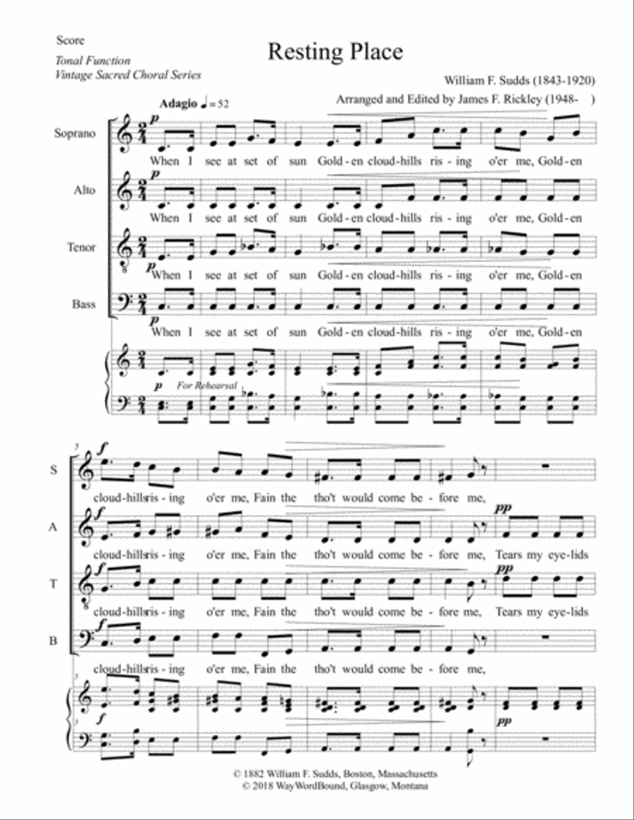 Resting Place 4-Part scores gallery preview page 1