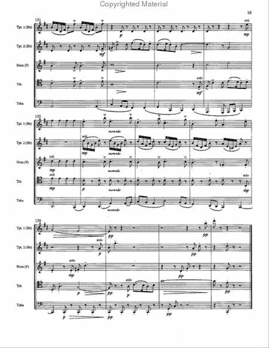 First Suite in Eb Brass Quintet scores gallery preview page 6