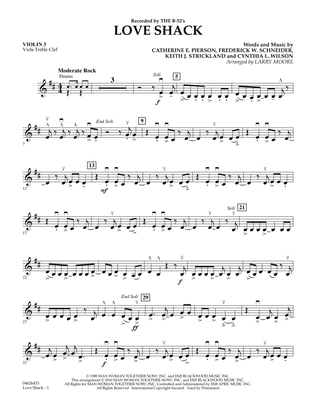 Love Shack - Violin 3 (Viola Treble Clef)
