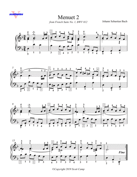 Menuet 2 from French Suite No. 1 BWV 812