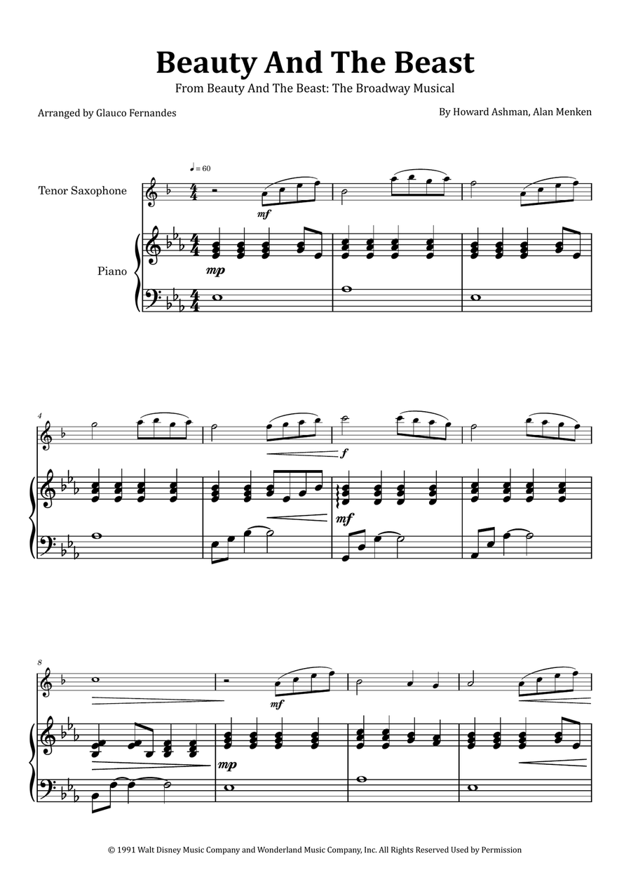 Beauty And The Beast Chamber Music scores gallery preview page 1