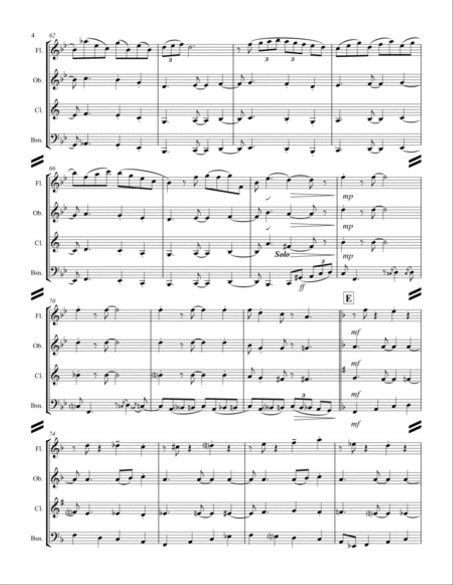 A String Of Pearls Woodwind Quartet scores gallery preview page 5