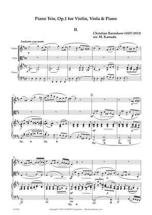 Book cover for "Andante con moto" from Piano Trio, Op.1 for Violin, Viola & Piano