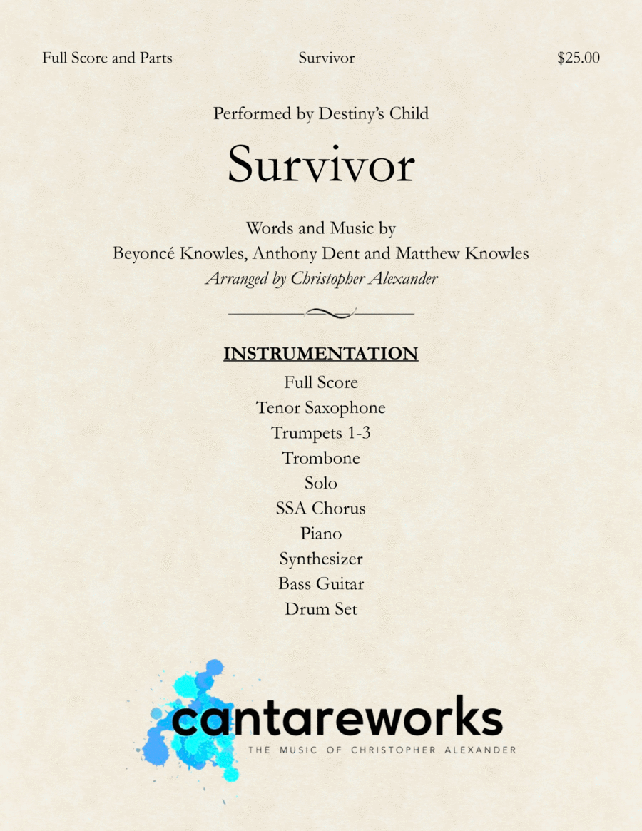 Survivor Tenor Saxophone scores gallery preview page 1