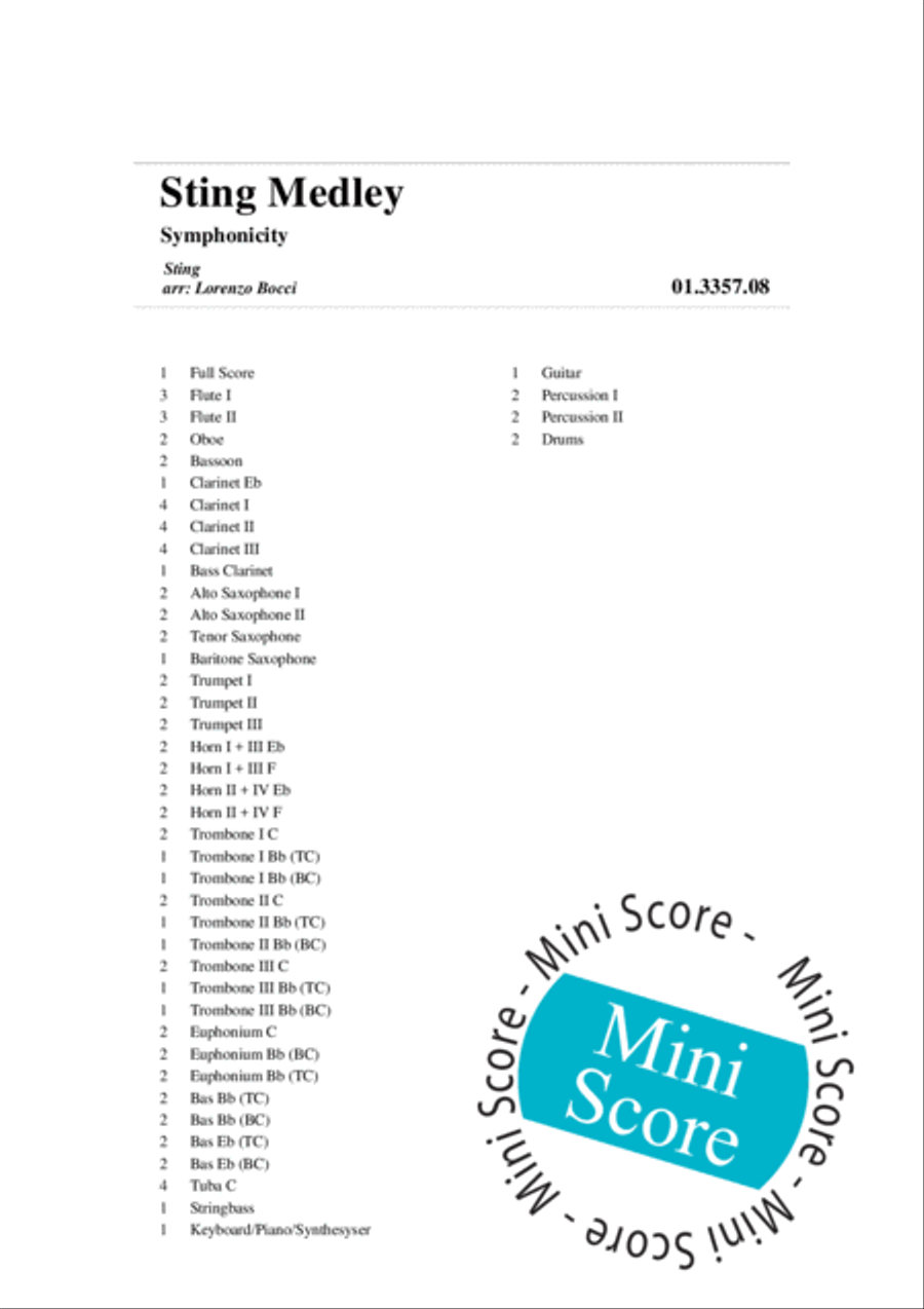 Sting Medley Sting Medley Concert Band scores gallery preview page 4