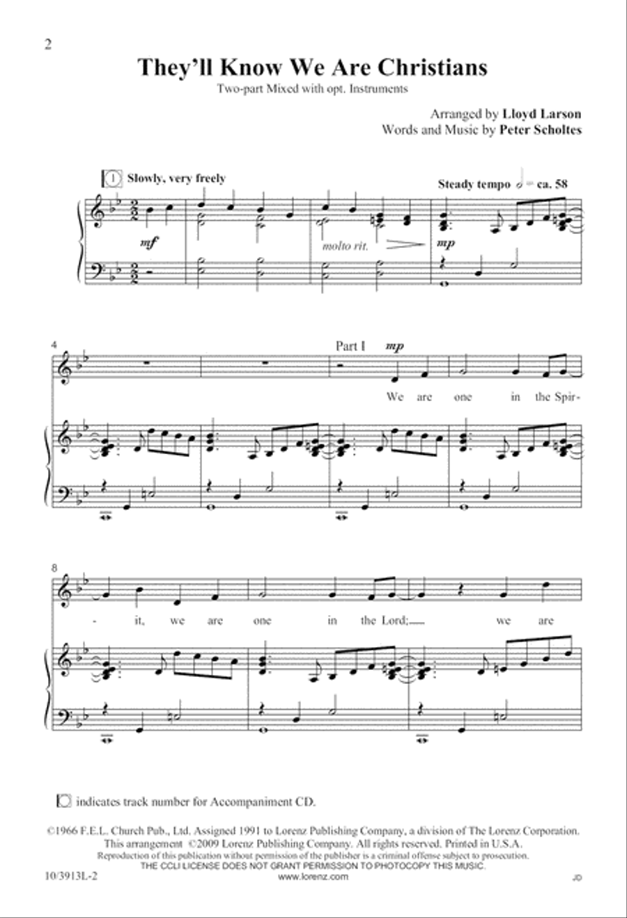 They'll Know We Are Christians 2-Part scores gallery preview page 2
