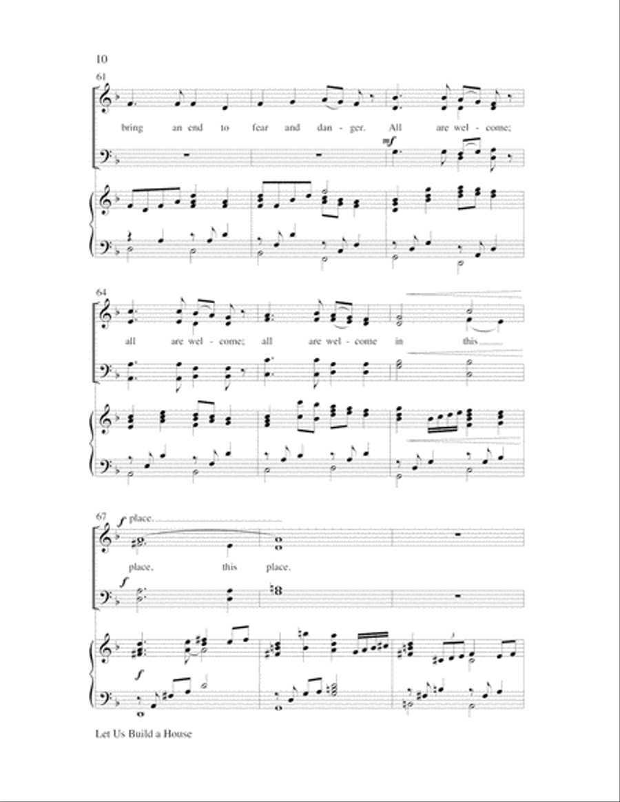 Let Us Build A House (All Are Welcome) Choir scores gallery preview page 10