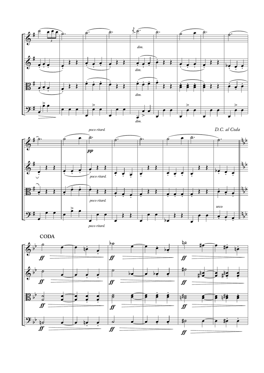 Slavonic Dances No. 8 Op. 46 for String Quartet String Quartet scores gallery preview page 6