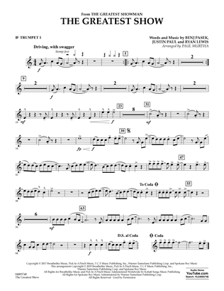 The Greatest Show (arr. Paul Murtha) - Bb Trumpet 1