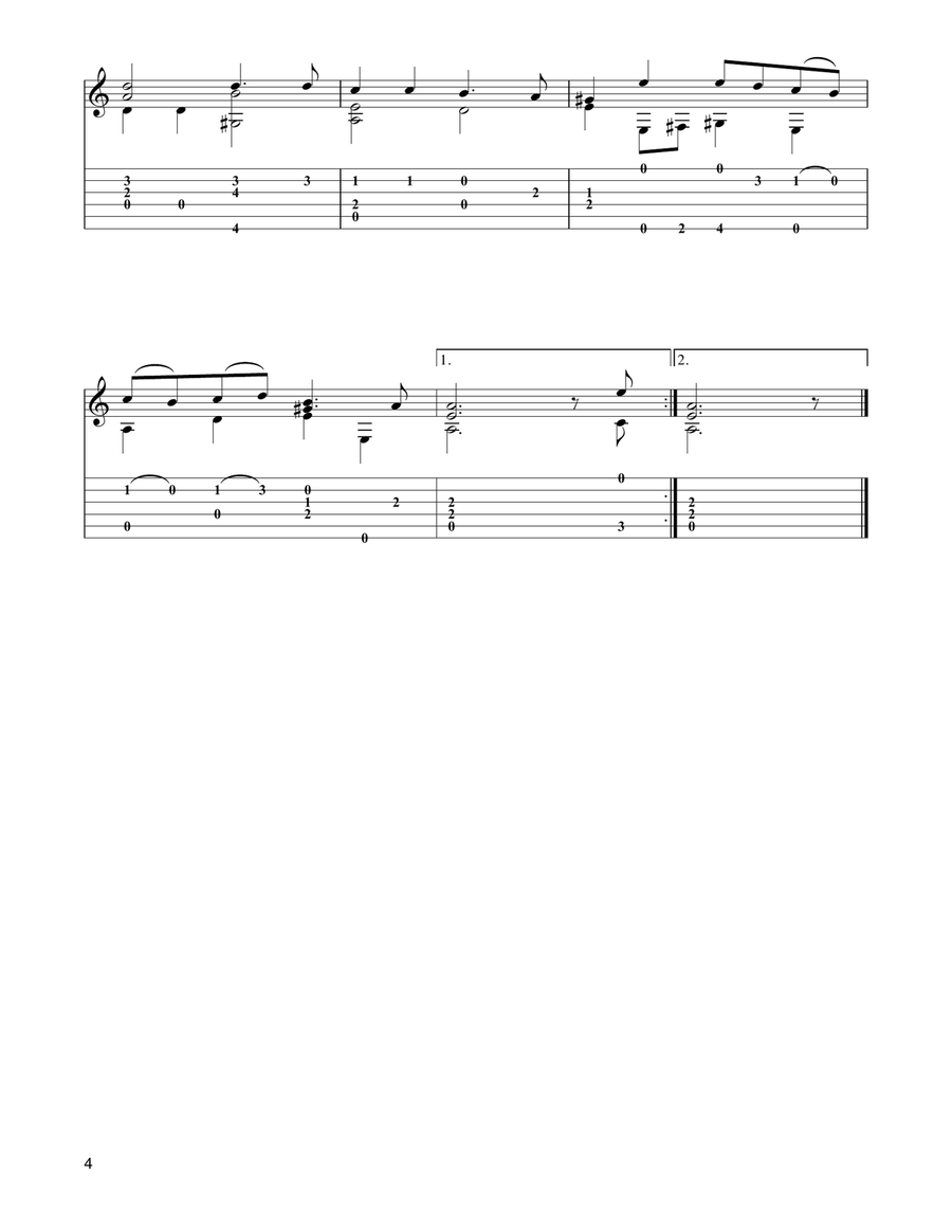 Suite in D Minor Classical Guitar scores gallery preview page 4
