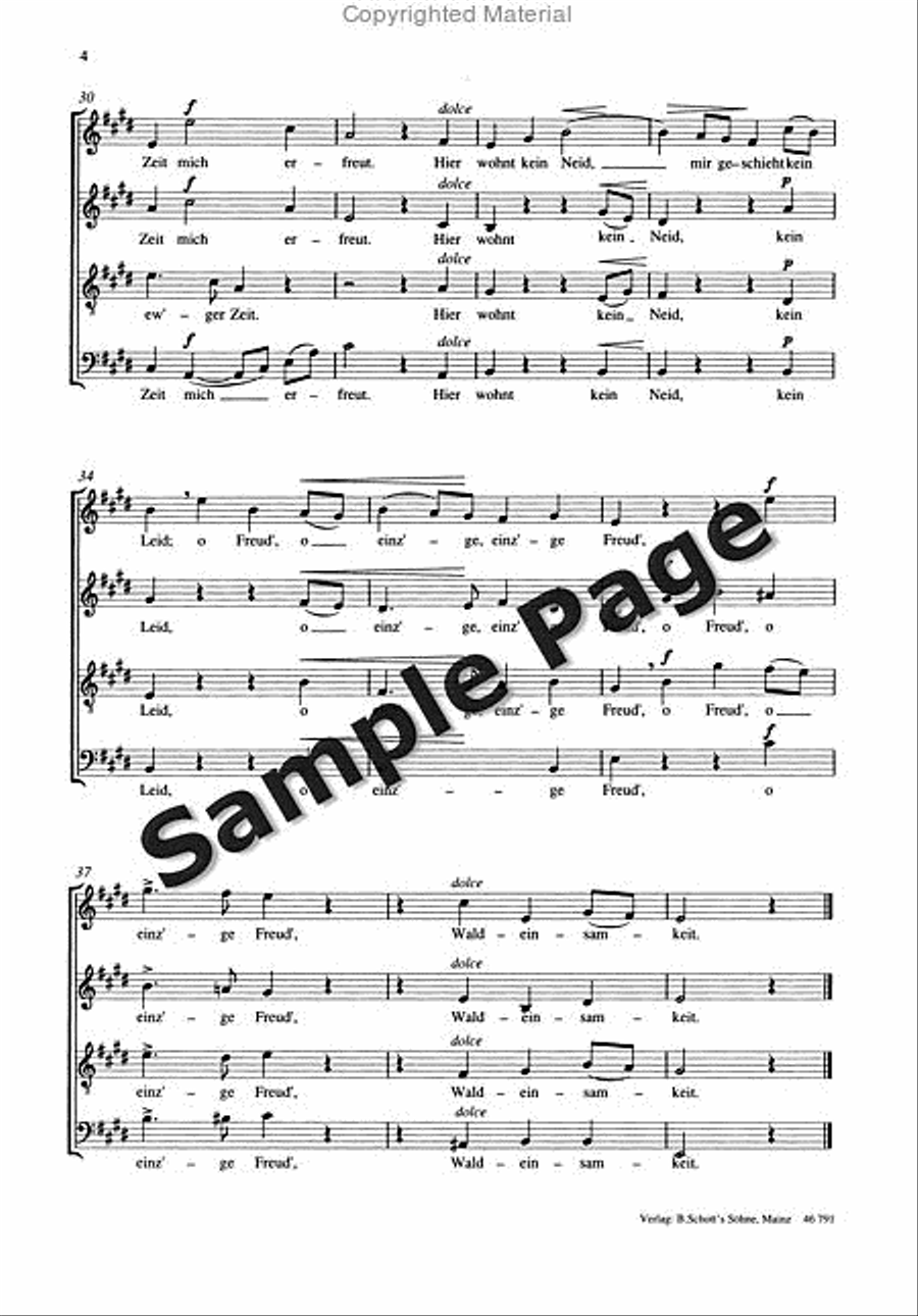 Waldeinsamkeit Op.32/6 4-Part scores gallery preview page 5