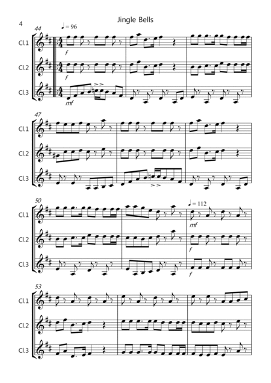 8 Easy Christmas Trios for Clarinet 8 Easy Christmas Trios for Clarinet Clarinet Solo scores gallery preview page 4