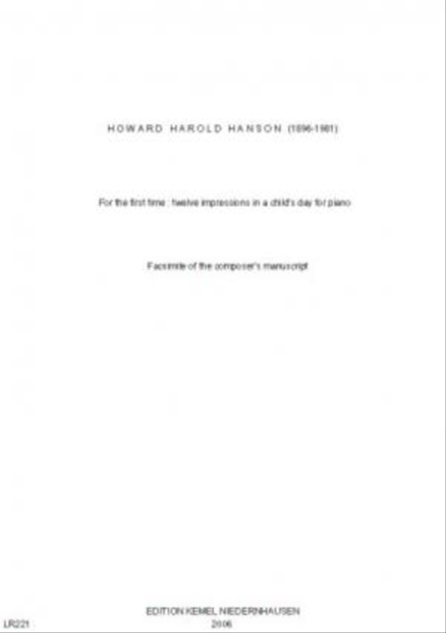 For the first time Piano Solo scores gallery preview page 1