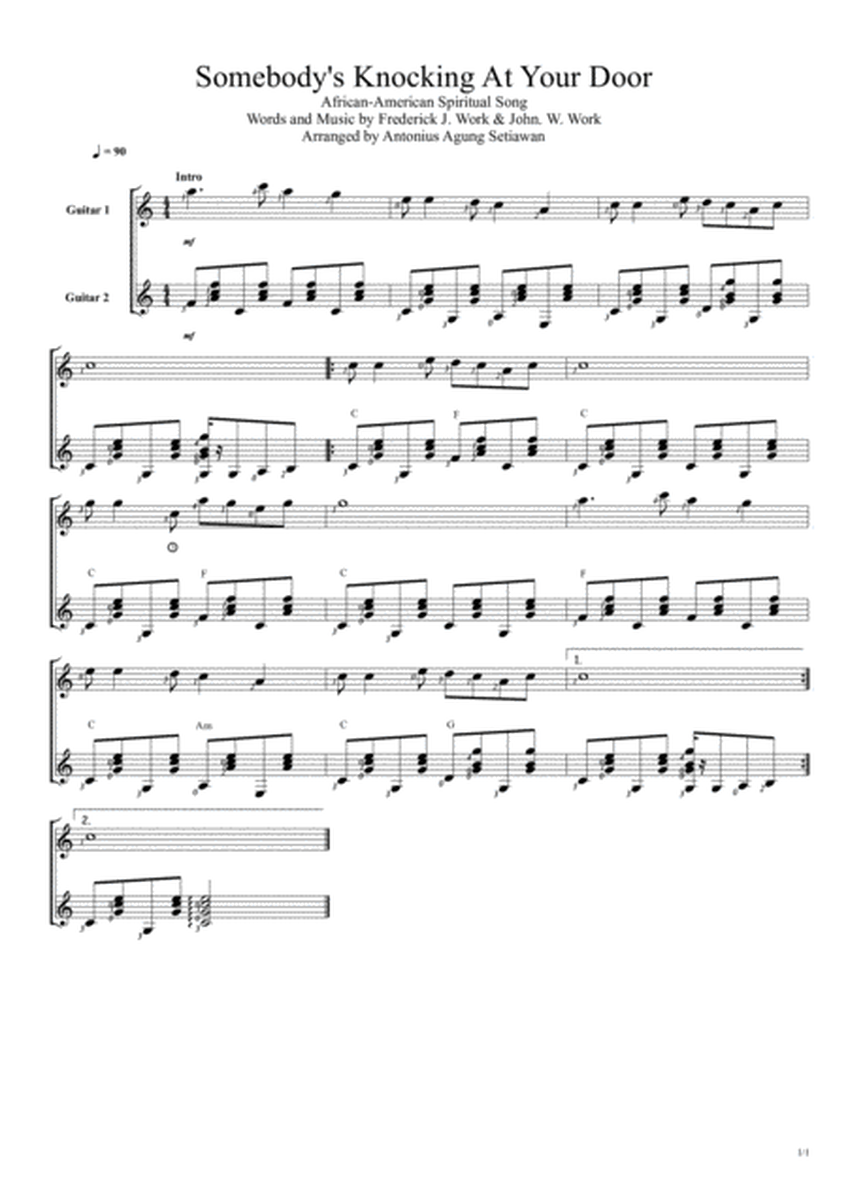 Somebody's Knocking At Your Door (Duet Guitar Score) image number null