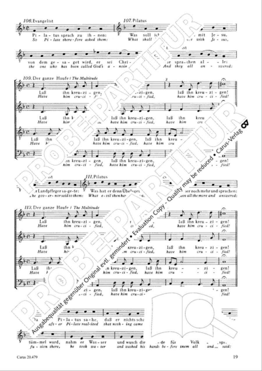 St. Matthew Passion (Matthaus-Passion) 4-Part scores gallery preview page 26