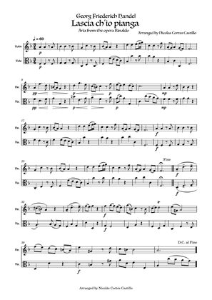 Handel Lascia ch'io pianga for Violin & Viola duet