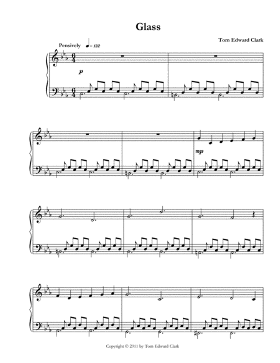 Glass Piano Solo scores gallery preview page 2