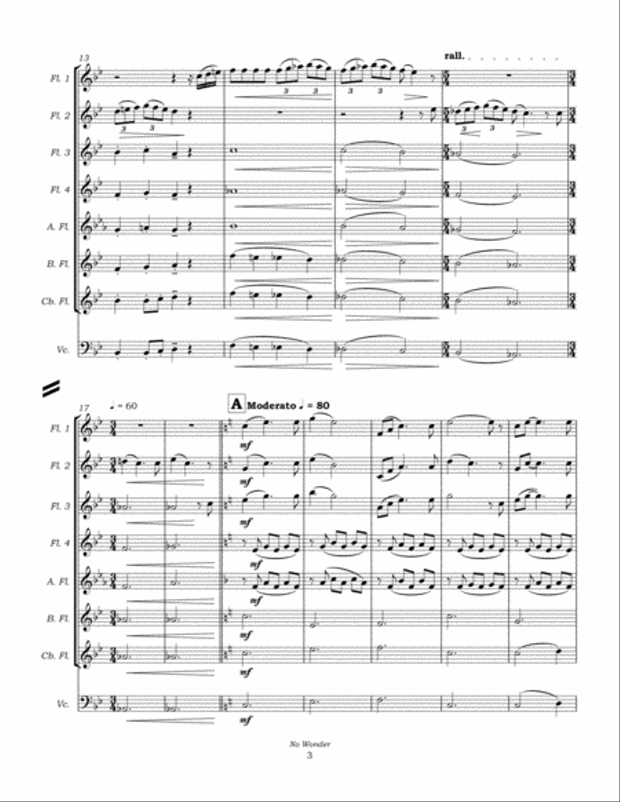 No Wonder Flute Choir scores gallery preview page 6