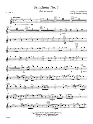 Book cover for Symphony No. 7 (2nd Movement): 2nd Flute