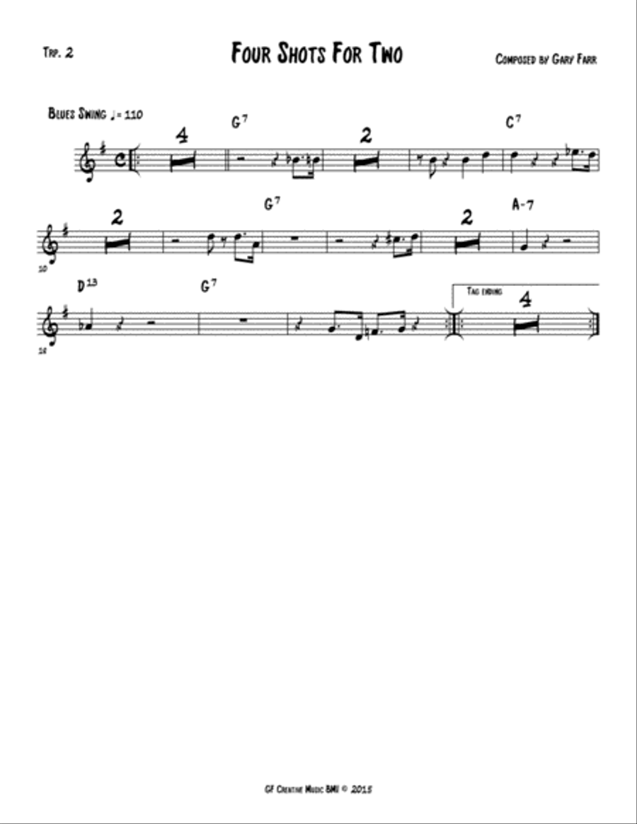 Four Shots For Two Jazz Ensemble scores gallery preview page 1