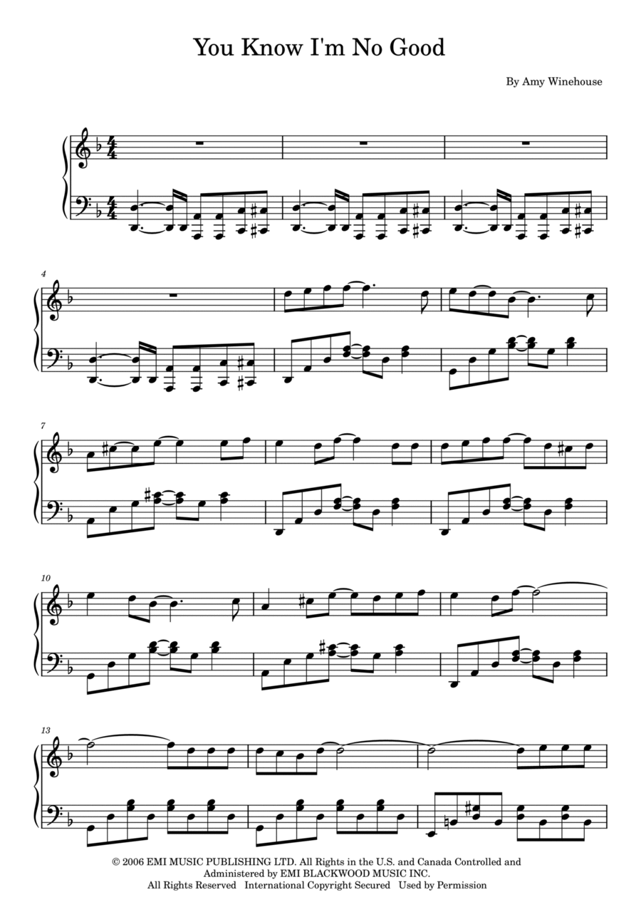 You Know I'm No Good Piano Solo scores gallery preview page 1