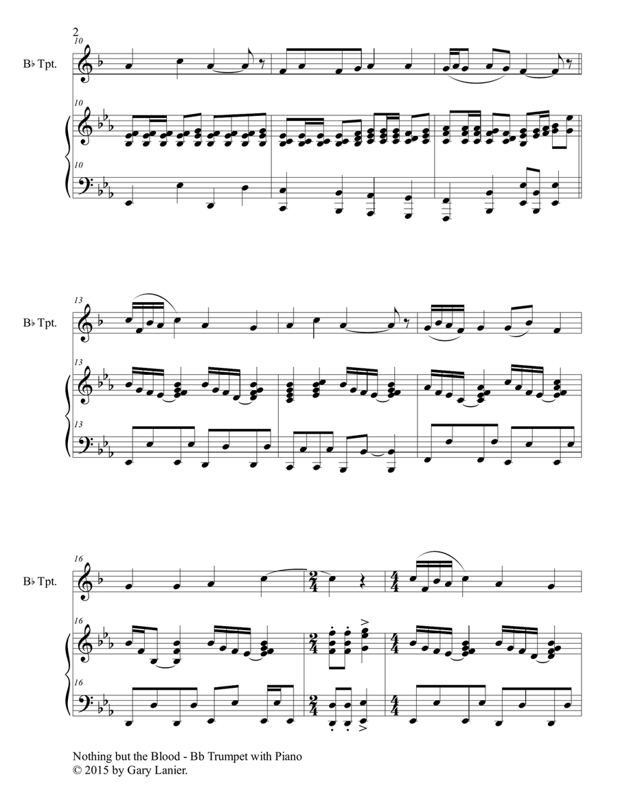 3 JOYFUL GOSPEL HYMNS (for Bb Trumpet with Piano - Instrument Part included) B-Flat Trumpet scores gallery preview page 3