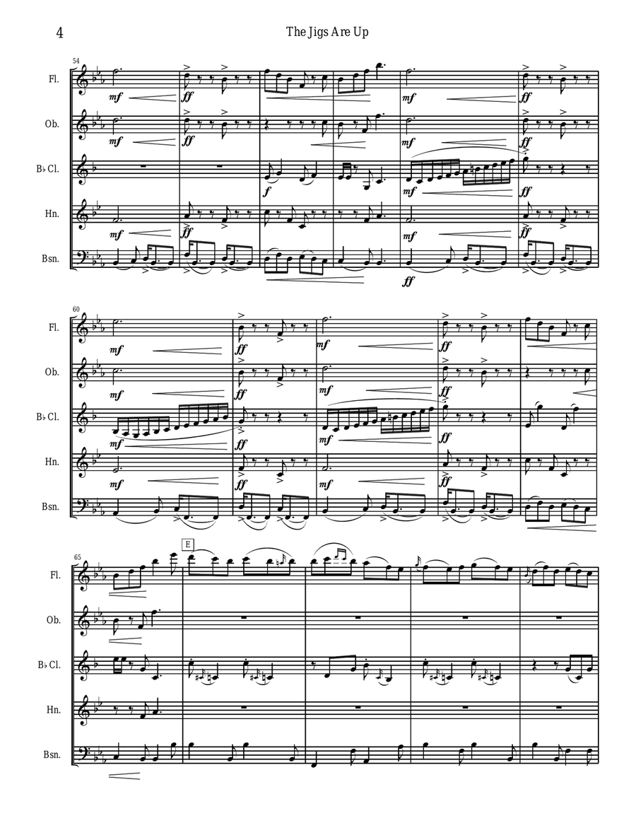 The Jigs are Up - Celtic Music for Woodwind Quintet Woodwind Quintet scores gallery preview page 4