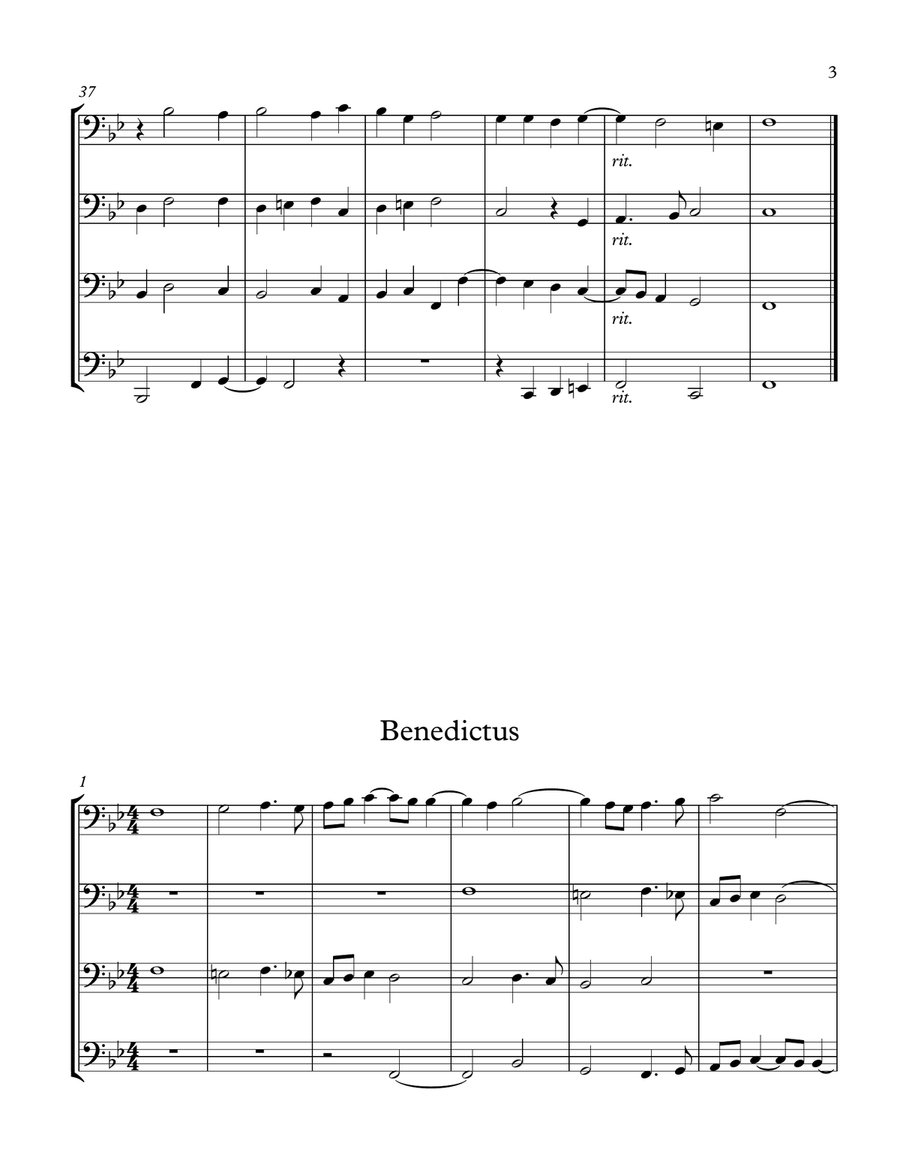 Pope Marcellus Mass excerpts: Crucifixus and Benedictus Brass Ensemble scores gallery preview page 4