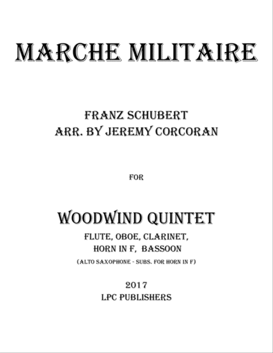 Marche Militaire for Woodwind Quintet Woodwind Quintet scores gallery preview page 1