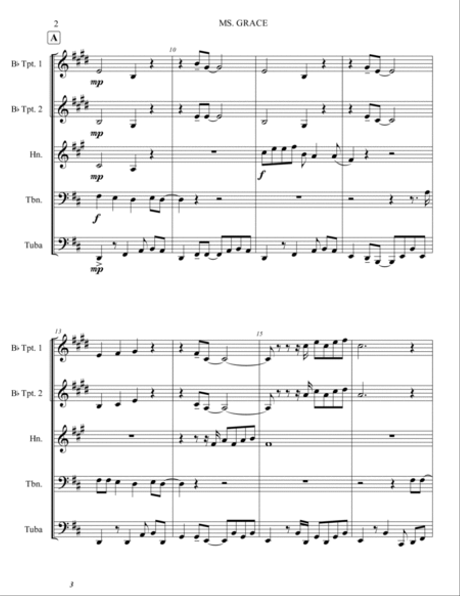 Ms. Grace Brass Quintet scores gallery preview page 3