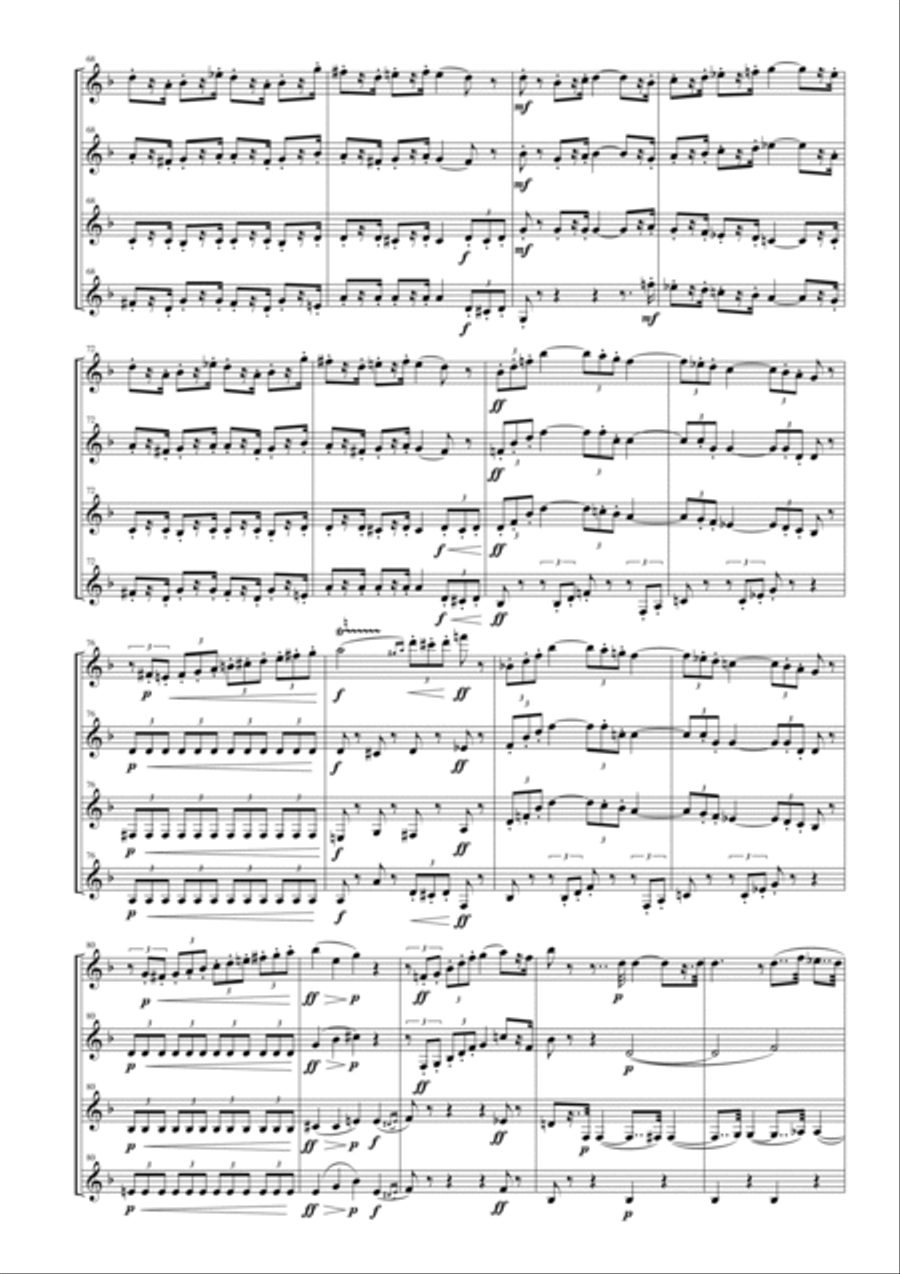 Carmen Suite No. 2 for Clarinet Quartet Clarinet Quartet scores gallery preview page 5