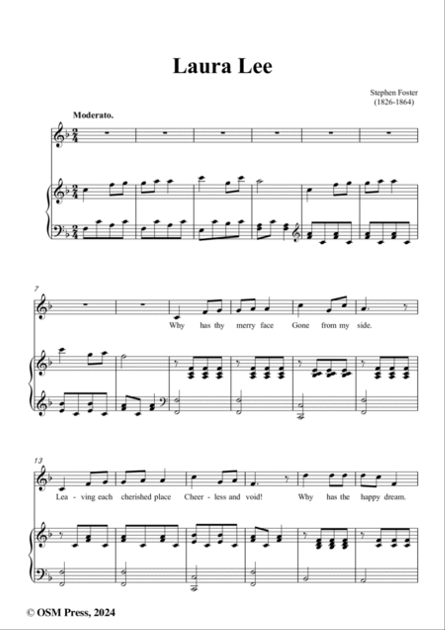 S. Foster-Laura Lee,in F Major Voice scores gallery preview page 2