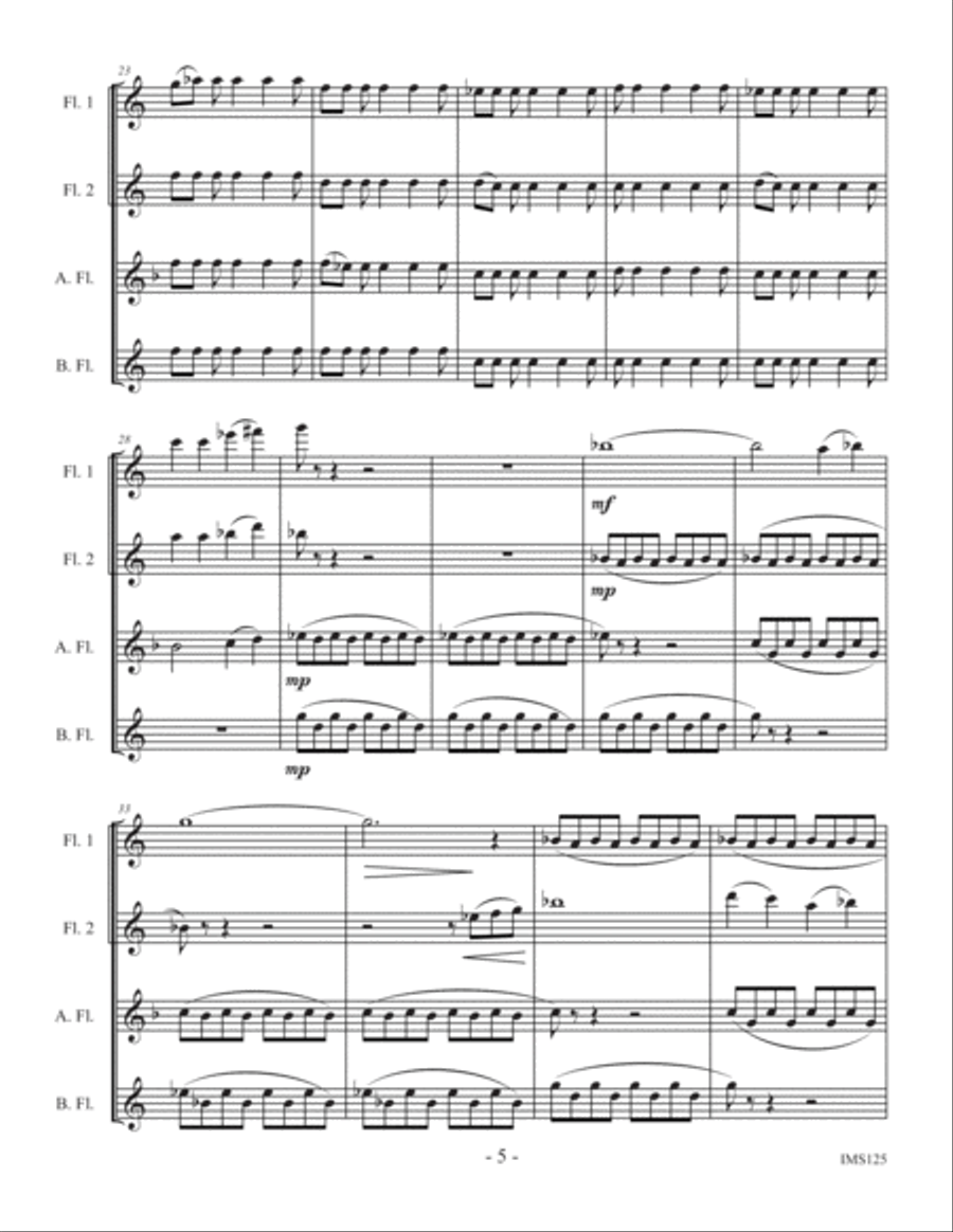Of Wind and Wings Flute Quartet scores gallery preview page 5