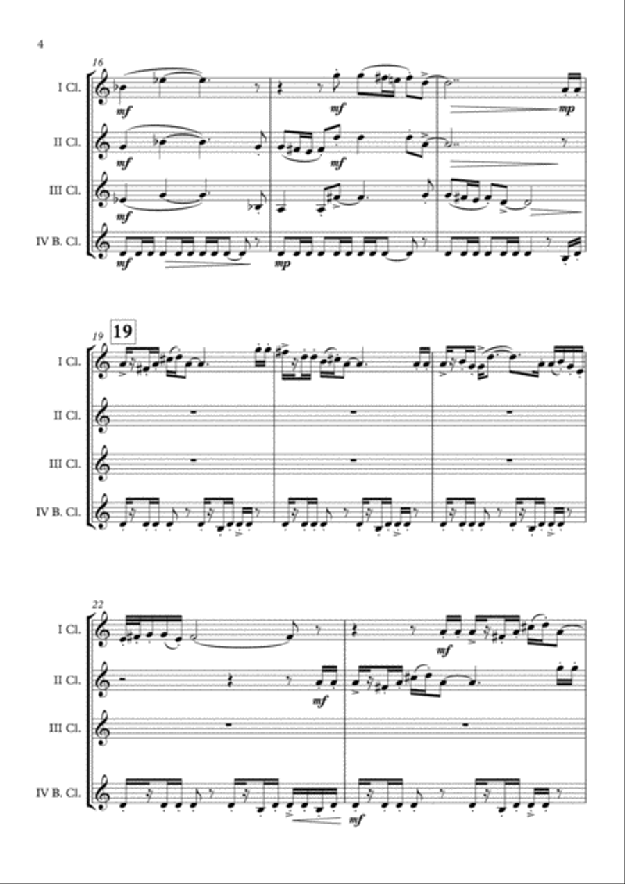 Bugler's Dream (Olympic Fanfare) Clarinet Quartet scores gallery preview page 5