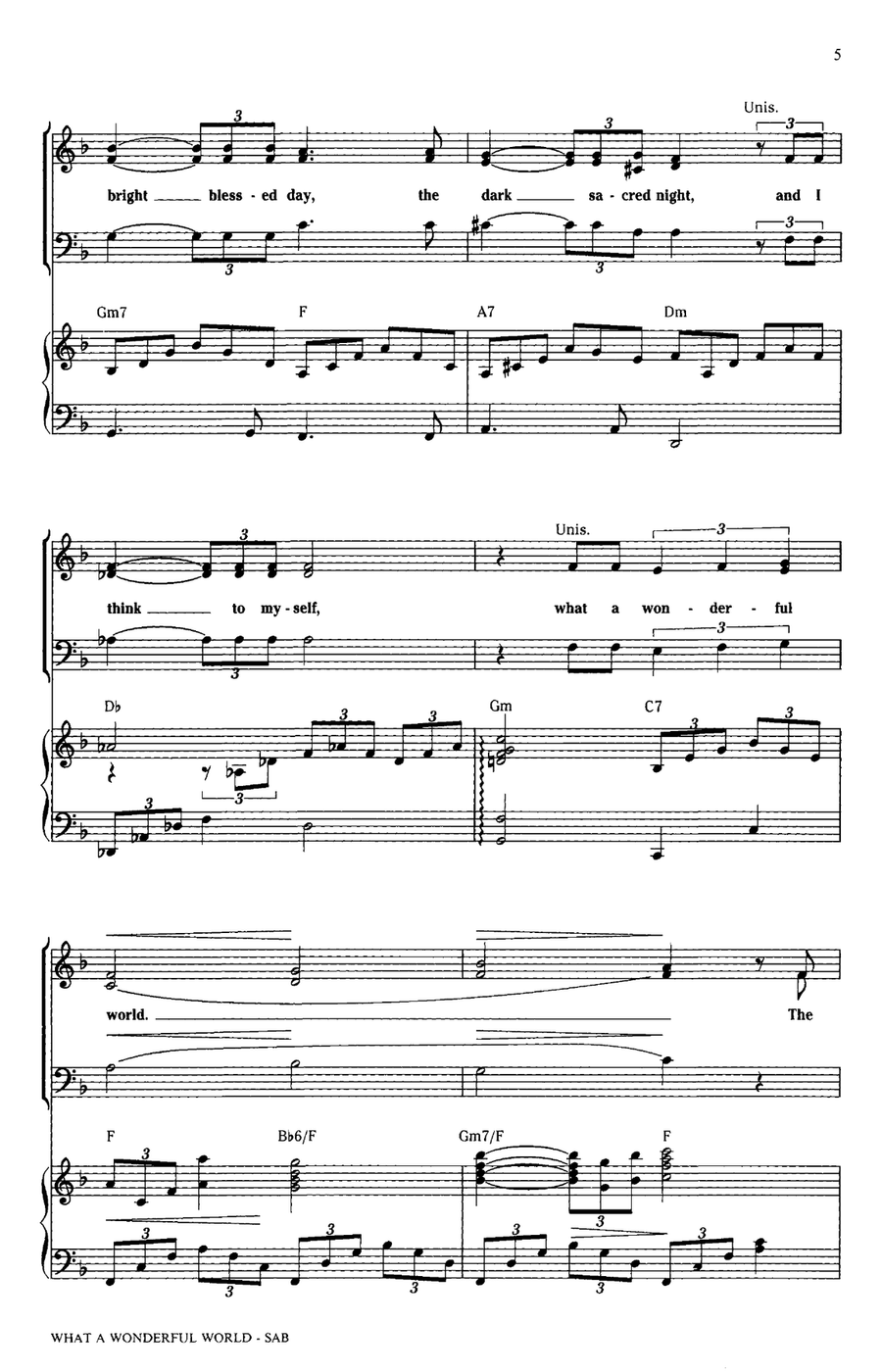 What A Wonderful World (arr. Mark Brymer) 3-Part scores gallery preview page 3