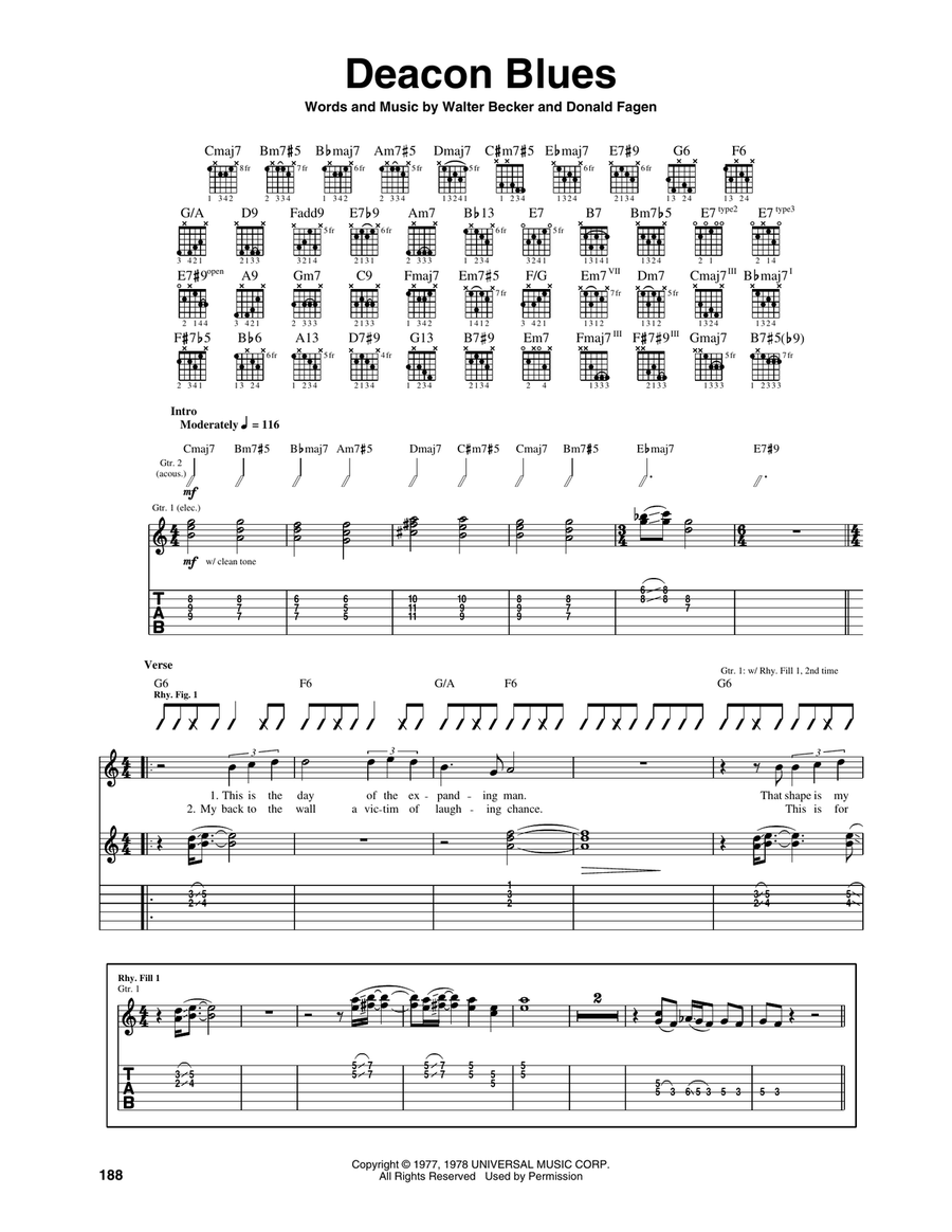 Deacon Blues Acoustic Guitar scores gallery preview page 1