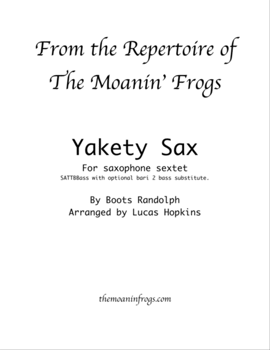 Yakety Sax Woodwind Ensemble scores gallery preview page 1